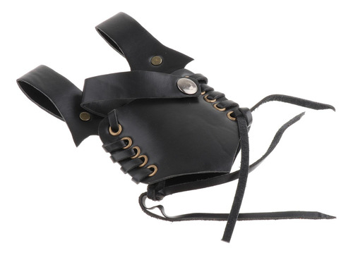Medieval Rana Pu Cinturón Cintura Vaina Vaina Negro