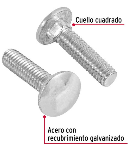 Tornillo Tipo Coche 5/16x1.25´ Redondo Metal Auto 60pz 44721