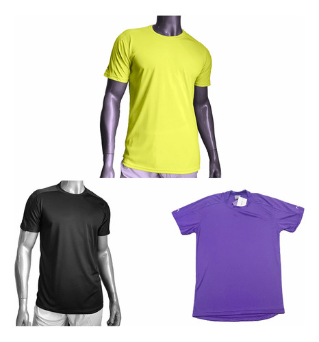 Pack X3 Remera Camiseta Deportiva Hombre Move Dry Alfest