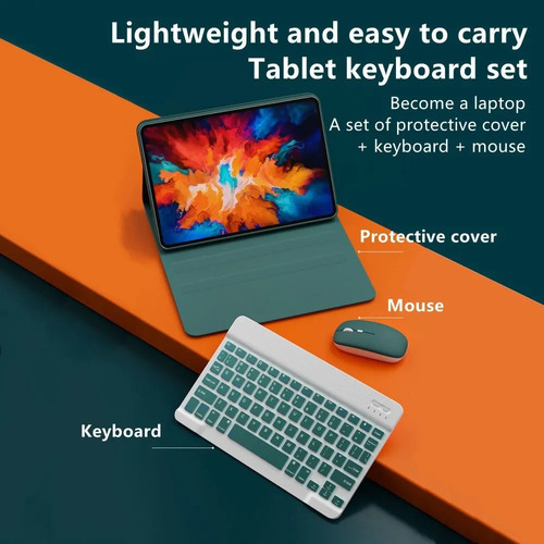 Funda Teclado Iluminado Ratón Para Galaxy Tab S10 Fe 10.9