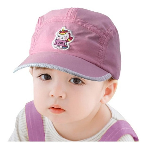 Gorra Para Bebé Unicornio Rosa Ajustable 0-5 Años Premium
