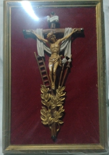 Arte Sacro Retablo De Cristo Italiano Con Marco Madera Oro 