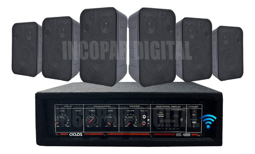 Combo Música Funcional Consola Usb Sd Rca 6 Bafles