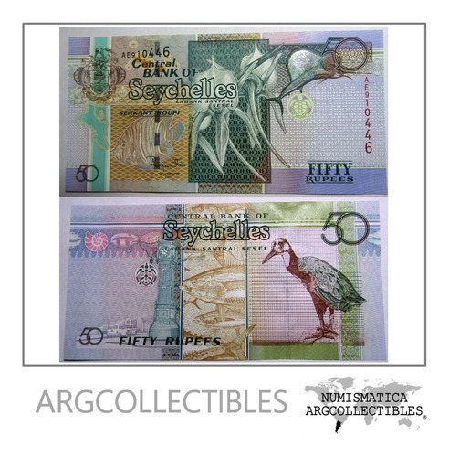 Seychelles Billete 50 Rupias Unc 2011 Vela De Plata Pick 42