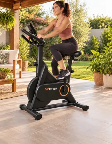 Bike Spinning Fitvox Bicicleta Ergométrica para Academia em Casa Treino Cardio Fitness Indoor Uso Residencial e Profissional Preta