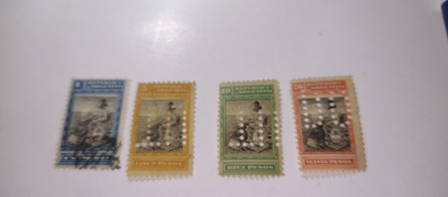 Argentina Estampillas 1899/1903 1,5,10 20 Pesos 3perforada