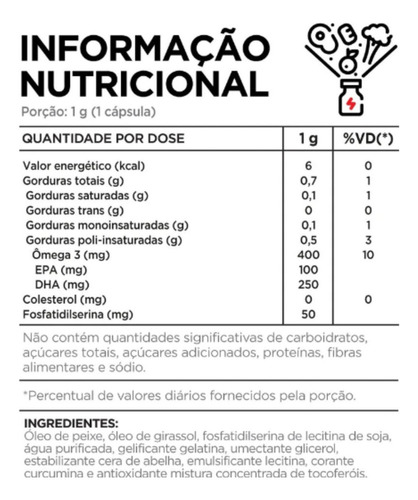 Ômega 3 Fosfatidilserina 60 Cápsulas - Topway Sabor Sem Sabor