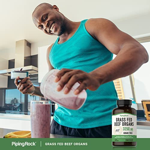 Piping Rock Grass Fed Beef Órgãos 3250 Mg | 200 Cápsulas | S