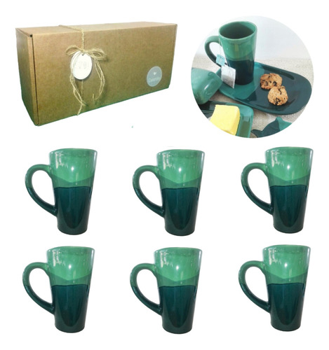 Set Desayuno Taza Regalo Cerámica Caja Artesanal Kit Kvjp076