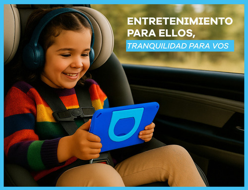 Tablet T-go Kids 8 Android 14 Con 2 Joysticks 4gb Ram 64gb Realidad Aumentada Funda Antigolpes Color Azul Control Parental App Educativas Wifi Infantil Segura Divertida