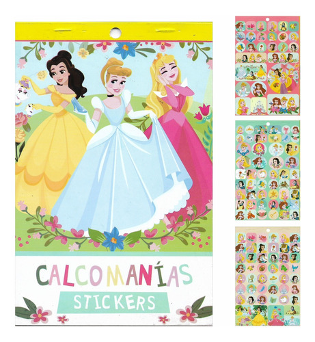 Block De Stickers Calcomanías Princesas Mod 2 - Leoblock - Diseño impreso Princesas Disney