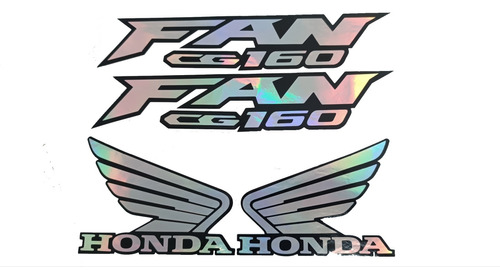 Jogo Kit Adesivo Holografico Moto Honda Fan Cg 160 2022 2023