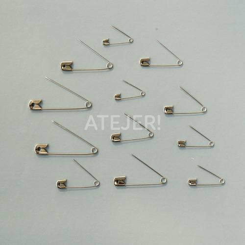 Imagen 8 de 9 de Alfiler De Gancho Surtido Marca Silver Blister X 12 Unidades