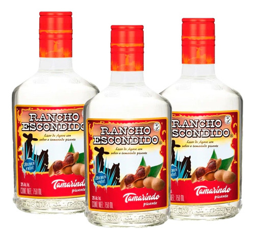 Pack De 3 Licor De Agave Rancho E. Tamarindo Pic 750ml