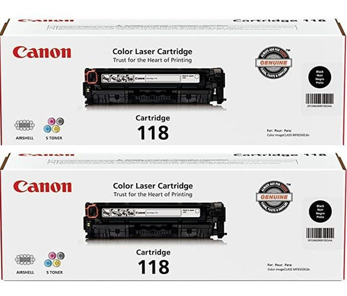 Canon 118 Cartucho Laser Negro, 2-pack Para Imageclass Mf835
