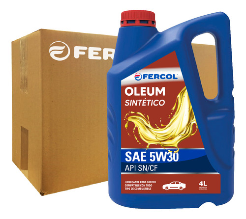 Aceite Fercol Oleum Sintetico 5w-30 4 Lt - Caja X 4 Unidades