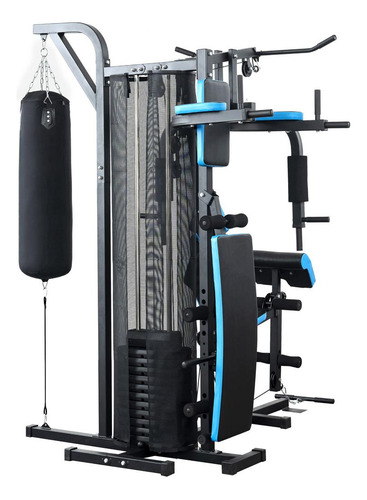Multi Estação Academia De Musculação Podiumfit Me700 - 100kg Estrutura Preto Estofamento Preto