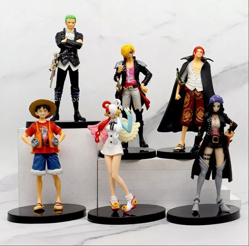 6 Figuras One Piece Robin Roronoa Luffy Nami Sanji Uta Pvc