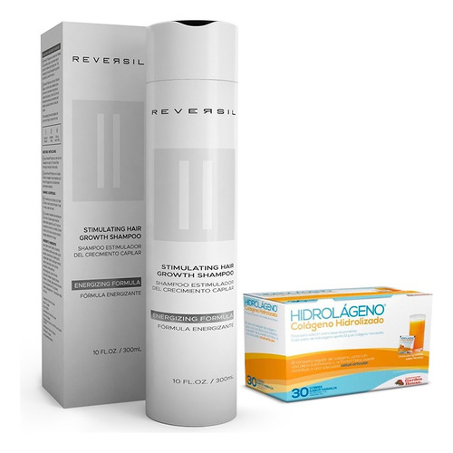 Pack Hidrolágeno X30 + Reversil® Shampoo Crecimiento Cabello