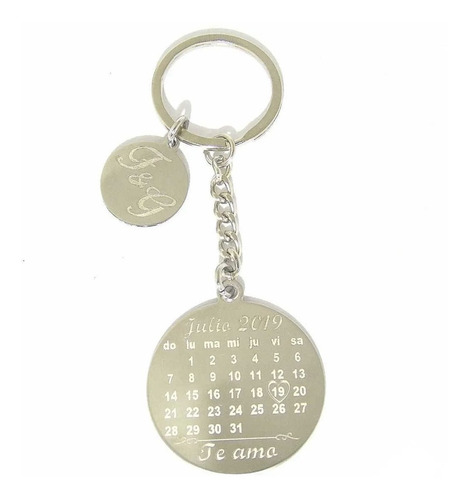 Imagen 5 de 10 de Llavero Acero Personalizado Grabado Calendario Aniversario