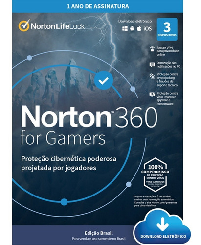 Imagem 1 de 6 de Norton Antivirus 360 Gamer 3 Dispositivos 12 Meses Download