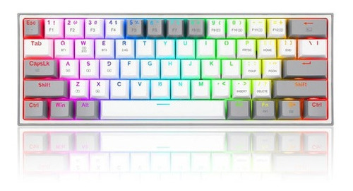 Teclado Mecánico Redragon 60% Fizz Pro K616rgb White/gray Bt Inglés Us