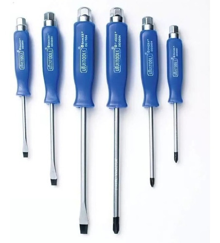 Chave de fenda Uyust Deg604 de 6 peças Blue Impact