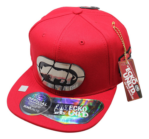 Gorra Ecko Unltd Placa Metálica Cromada Con Vini Piel 02