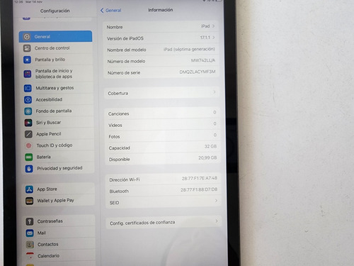 iPad 7ta Generacion 10.2'' A2197 32gb - Sin Accesorios