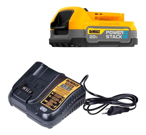 Bateria Powerstack 20v + Carregador Litío Bivolt Dewalt 20v