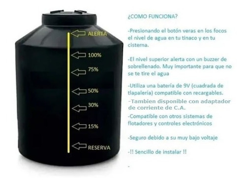 Indicador De Nivel De Agua Para Cisterna Y Tinaco 30 Mts Ex