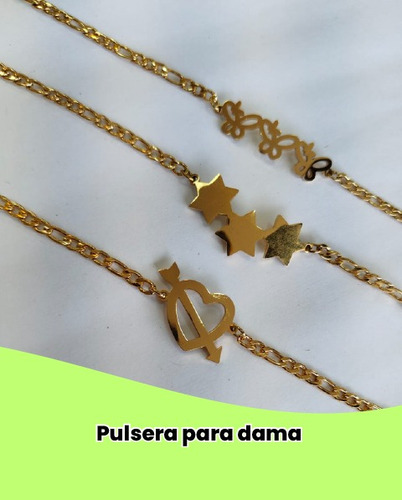 Pulsera Dorada Para Dama Motivos Varios 12 Unidades Al Mayor