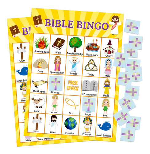 Juego De Bingo Bblico Para Vacaciones, Escuela Bblica, 24 Ju