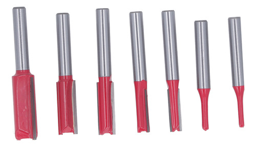 Juego De 7 Fresas De Acero Tungsteno Con Mango Recto De 6,35