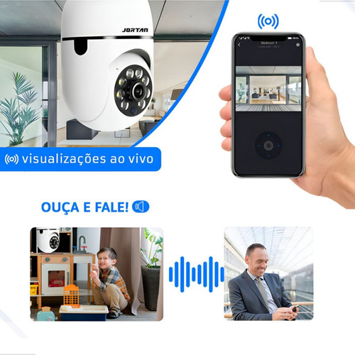 Câmera Lampada Espiã Ip Segurança Wifi Giratória 360o Yoosee