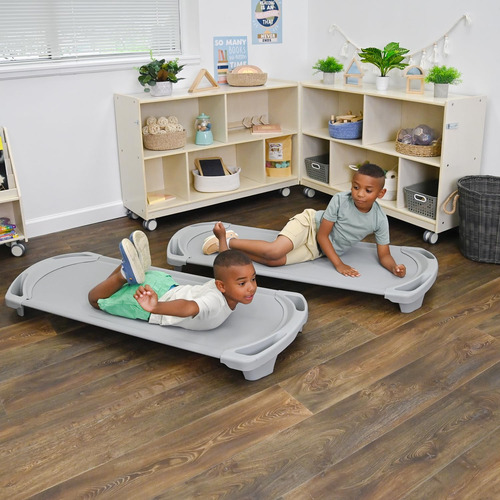 Cuna Para Siesta Niños Guardería Tamaño Estándar Color Gris Color