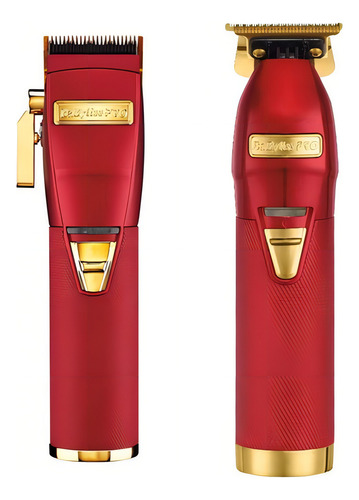 Máquina de corte Babyliss Pro Fx roja + Máquina de acabado roja