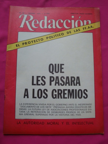 Revista Redaccion N° 48 Febrero 1977 Gremios, Proyectos