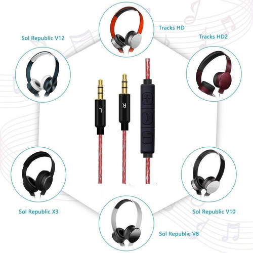 Imagen 2 de 6 de Cable De Audio Ofc Para Auriculares Sol Republic Master Hd