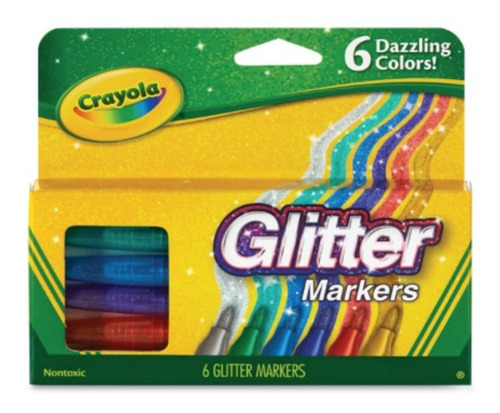 Crayola Glitter Markers 6pz Xtreme C
