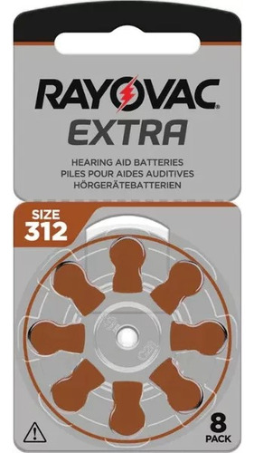 Pilas Boton Audifono 312 Rayovac X8 Uni Extra Advanced Pr41 Bp8 Para Un Sonido Nitido Y Duradero Voltaje Nominal 1.45v Capacidad De La Pila 180mah Potencia Sonora Composicion Zinc Air Modaxpress