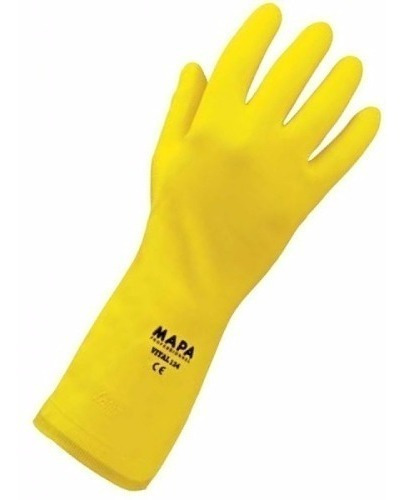 Guante Mapa Vital 124 Latex Amarillo Para Acido Detergente