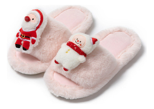 Pantuflas Cálidas De Algodón Con Apertura De Papá Noel [u]