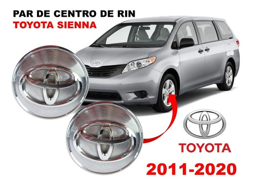 Par De Centros De Rin Toyota Sienna 11-20 62 Mm Corrugados