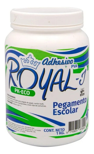 Pegamento Escolar Blanco Royal Lavable 1  Un Kilo