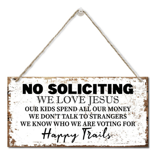 Letrero Con Texto En Inglés No Soliciting We Love Jesus Ha.