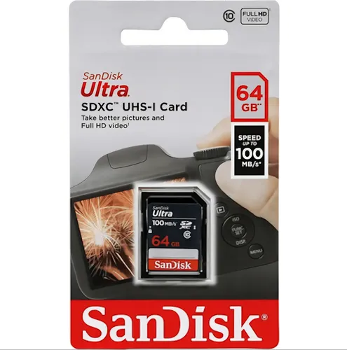 Cartão De Memória Sd Sandisk Ultra 64gb 100mb/s