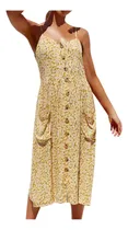 Comprar Vestido Estampado Sin Mangas Con Tirantes Y Tirantes En Colo