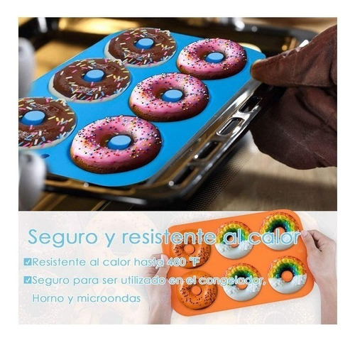 Y Molde Silicona 6 Cavidades Mini Donas Rosquillas