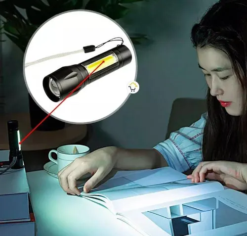 Super Mini Linterna Led Recargable Luz Zoom Largo Alcances